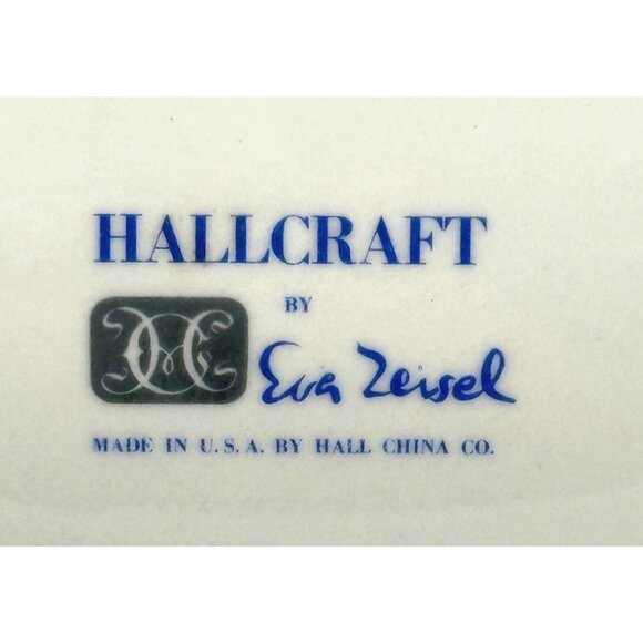 Hallcraft by Eva Zeisel Handpainted Oval Mulberry Serving Bowl Vintage - Picture 4 of 6